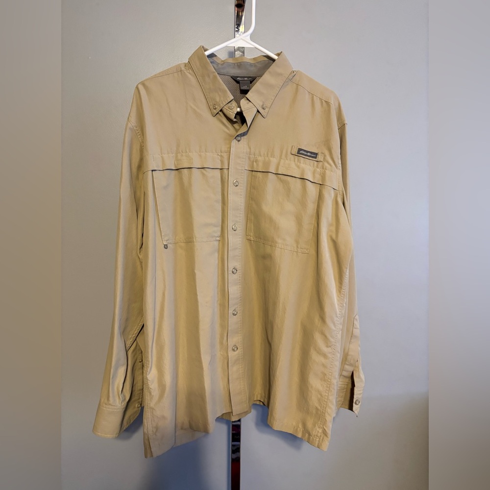Eddie Bauer Button Down Mens XL Long Sleeve Field Outdoors Vented hiking‎